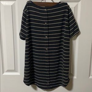 Grey and cream striped relaxed tee